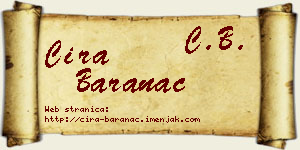 Ćira Baranac vizit kartica
